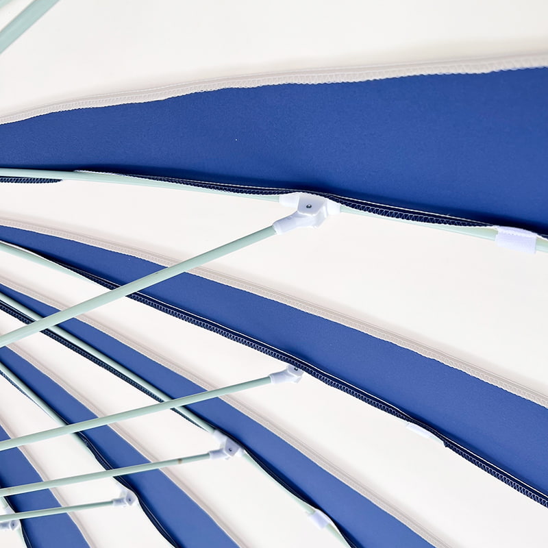 2.5M Blue And White Patchwork Pagoda Umbrella