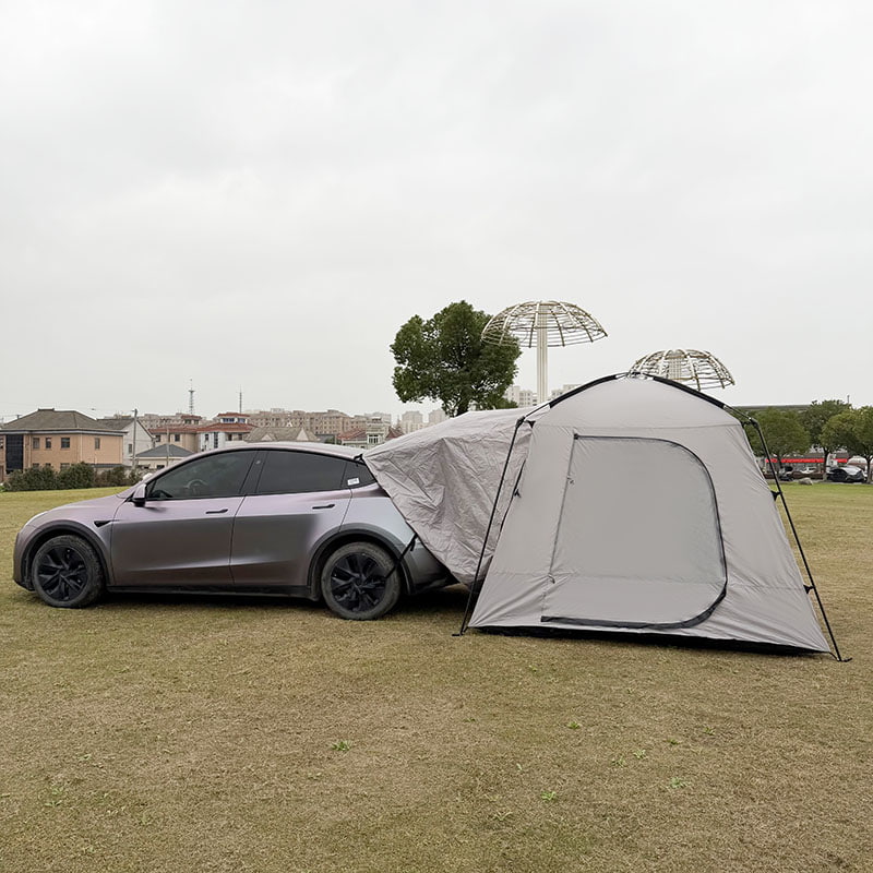 Outdoor Camping Double-Layer Tent That Connects To The Rear Of A Vehicle