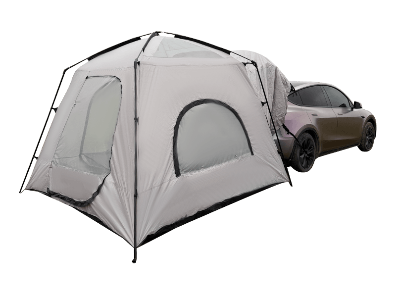 Outdoor Camping Double-Layer Tent That Connects To The Rear Of A Vehicle