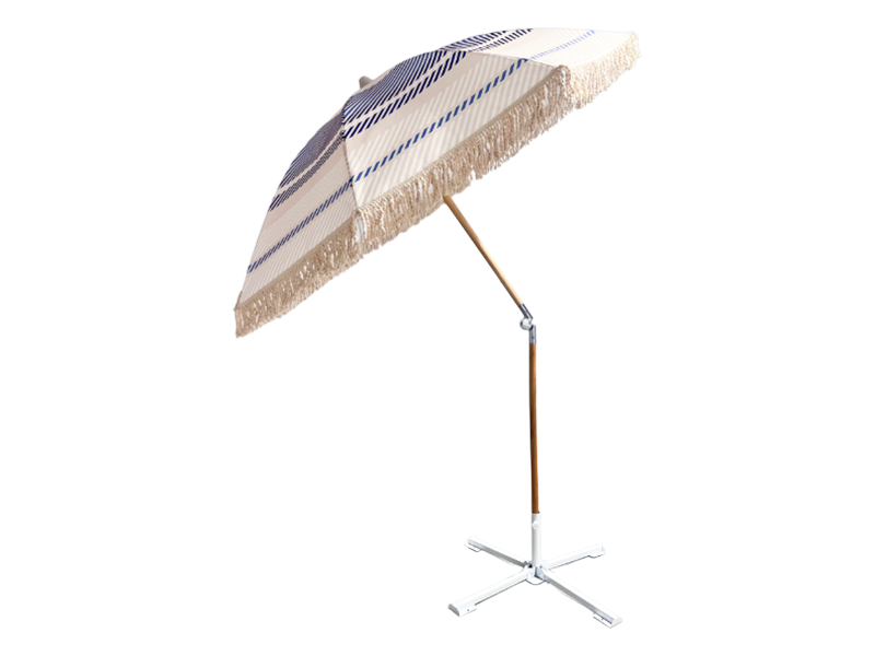 2.0M Polyester Beach Umbrella With Aluminum Pole And Tassels