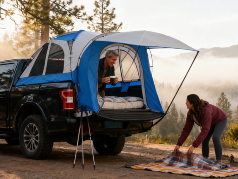 Fishing and Camping Tent for Pickup Truck Bed